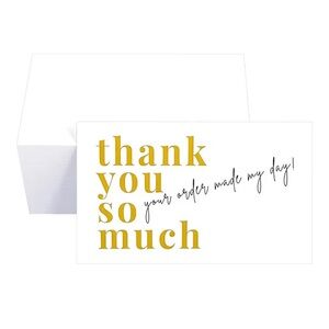25 Count Thank You So Much 2” x 3.5” Business Card Sized Thank You Cards